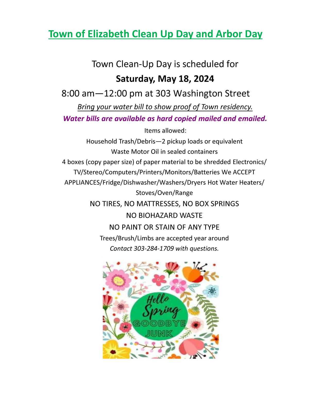 2024 Clean Up Day Flyer