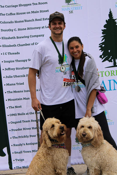 Couple with dogs