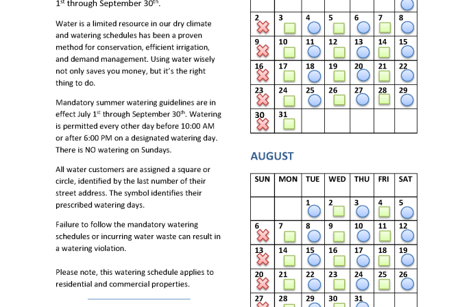 2023 Watering Schedule Page 1